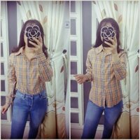 SƠ MI NỮ CÔNG SỞ SỌC CA RÔ TAY DÀI