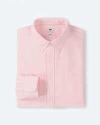 Sơ mi oxford nam dài tay Uniqlo hồng bạc