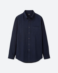 Sơ mi oxford nam Uniqlo dáng xuông xanh than
