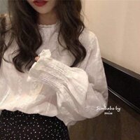 Sơ Mi Ren Cổ tròn Tay Bo