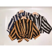 Sơ mi tay phồng buộc dây