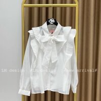 Sơ Mi Tơ Bèo 2 Màu Cổ Nơ, Áo So Mi