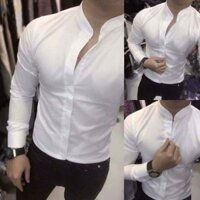Sơ Mi Trắng Cổ Tàu - Cổ Trụ Form Dáng Hàn Quốc, Trẻ Trung Năng Động Soái Ca .je .je