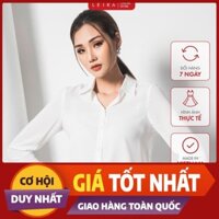 Sơ mi trắng nữ dáng suông LEIKA chất lụa MÁT, co giãn, lịch sự chốn công sở  ཾ
