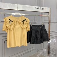 Sơ mi vạt tầng 2 nơ - Kim Linh Shop