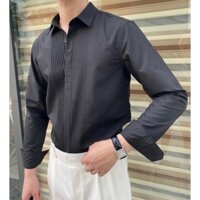 Sơ Mi Xếp Ly Nam Hàn Quốc , Chất vải Lụa Cao Cấp