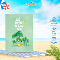 Sổ nhật ký của tớ - sổ a5 bìa cứng có dòng kẻ, hình minh họa - sổ bìa xanh