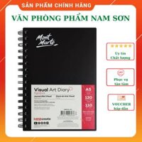 Sổ Sketch Mont Marte - Sổ vẽ chì gáy lò xo Visual Art Diary 110gsm A3,A4,A5,A6 120Page - A5