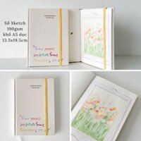Sổ sketchbook 190gsm Crabit vẽ chì phác thảo A4 A5 vuông - Sketchbook A5 dọc