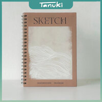 Sổ Sketchbook Crabit lò xo A4 - Nâu 190gsm