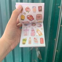 Sổ sticker hình dán 24 trang chủ đề Tiệm trà sữa( 1 hộp 20 quyển )