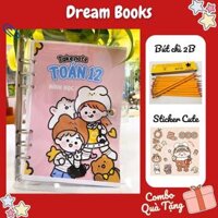 Sổ Takenote toán 12 Hình Học tổng hợp công thức toán trang trí sticker dễ hiểu- 2 loại sổ lò xo bìa trong Beta, sổ còng đóng Binder - Xoắn A5