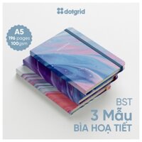 Sổ tay A5 bìa da cao cấp Fluid Acrylic Art giấy 100GSM không lem thấm 196 trang 4 loại ruột