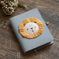 Sổ tay A5A6 Cẩm nang thêu vải sư tử nhỏ Sổ tay văn học Notepad Handmade Quà tặng sáng tạo