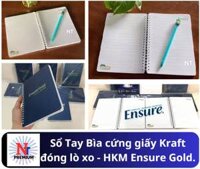Sổ Tay Bìa cứng giấy Kraft đóng lò xo – HKM Ensure Gold.