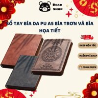 Sổ tay bìa da cao cấp khổ A5, giấy kẻ ngang, bìa màu đen và nhiều màu khác nhau