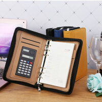 Sổ tay bìa da PU có khóa kéo khổ A6 có thể kết hợp với máy tính tiện lợi thịnh hành hiện nay