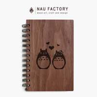 Sổ tay bìa gỗ walnut A5/B6 in theo yêu cầu NAU FACTORY – Totoro