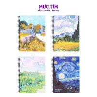 Sổ Tay Classmate Sổ Lò Xo Dòng Kẻ Chấm Dot Grid 80gsm, Sổ Ghi chép Van Gogh Khổ A6 Ghi Chú, Làm Planner