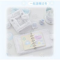 Sổ Tay Còng Sắt M5 ROSYPOSY Snowy, bìa lông mềm mịn, kèm giấy ghi chú, sticker, 2in1 có thể làm Binder đựng card bo góc