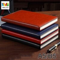 Sổ tay công sở bìa cứng MMLUCK B5, Sổ tay văn phòng 240 trang A5 chống thấm nước, Bao da PU Đường ngang dày A5 Sổ tay vuông Nhật ký học sinh