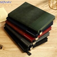 Sổ tay da NOVAVIBE, Ghi chú 200 trang A5 Sổ tay, Sách chữ đơn giản Ruy băng lụa Đánh dấu hoa văn dọc Nhật ký Sổ tay Văn phòng
