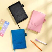 Sổ tay ghi chép A5 Kẻ Ngang Bìa Da Cao Cấp Deli - 300 trang, 80100gsm, Chống Nước, Làm Quà Tặng Sang Trọng - Đen,80 gsm