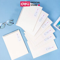 Sổ Tay Ghi Chép Lò Xo Kẻ Ngang A5 Gáy Xoắn 120 Trang Deli - Phù Hợp Làm Sổ Kế Hoach Planner, Viết Nhật Kí, Tập Vở Học Sinh Sổ Tay Văn Phòng - Màu Ngẫu Nhiên - LA560 ELA560 LPA560 - Bìa Nhựa Trong Caro - LPA560