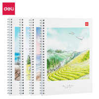 Sổ Tay Ghi Chép Lò Xo Kẻ Ngang B5 Gáy Xoắn 120 Trang Deli - Phù Hợp Làm Sổ Kế Hoach Planner, Viết Nhật Kí, Tập Vở Học Sinh Sổ Tay Văn Phòng - Màu Ngẫu Nhiên - ELB560 ELPB560 - Phong cảnh - N03 - B5