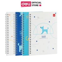 Sổ Tay Ghi Chép Lò Xo Kẻ Ngang A5 Gáy Xoắn 120 Trang Deli - Phù Hợp Làm Sổ Kế Hoach Planner, Viết Nhật Kí, Tập Vở Học Sinh Sổ Tay Văn Phòng - Màu Ngẫu Nhiên - LA560 ELA560 LPA560 - Animal - N04