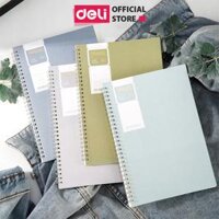 Sổ Tay Ghi Chép Lò Xo Kẻ Ngang A5 Gáy Xoắn 120 Trang Deli - Phù Hợp Làm Sổ Kế Hoach Planner, Viết Nhật Kí, Tập Vở Học Sinh Sổ Tay Văn Phòng - Màu Ngẫu Nhiên - LA560 ELA560 LPA560 - Bìa Travel - LA560-N06