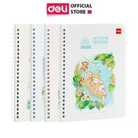 Sổ Tay Ghi Chép Lò Xo Kẻ Ngang A5 Gáy Xoắn 120 Trang Deli - Phù Hợp Làm Sổ Kế Hoach Planner, Viết Nhật Kí, Tập Vở Học Sinh Sổ Tay Văn Phòng - Màu Ngẫu Nhiên - LA560 ELA560 LPA560 - Heyyocoo friends - N03