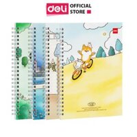 Sổ Tay Ghi Chép Lò Xo Kẻ Ngang A5 Gáy Xoắn 120 Trang Deli - Phù Hợp Làm Sổ Kế Hoach Planner, Viết Nhật Kí, Tập Vở Học Sinh Sổ Tay Văn Phòng - Màu Ngẫu Nhiên - LA560 ELA560 LPA560 - Shiba - N08