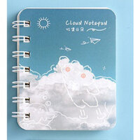 Sổ tay ghi chép lò xo mini nhỏ gọn bỏ túi, Sổ tay cute hoạt hình đẹp dễ thương 80 trang a7 có dòng kẻ Yorn- Hàng Chính Hãng - Gấu mây 01