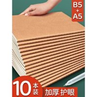 Sổ tay giấy kraft B5 dày, bán buôn, sổ tay đơn giản cho sinh viên đại học và học sinh trung học, sổ ghi chép retro, sổ ghi chép có dòng kẻ A5, sổ tay lớn bìa mềm, sổ bài tập, sổ ghi chép một dòng