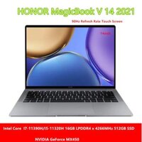 Sổ tay HONOR MagicBook V 14 2021 mới 14 inch I5-11320H/I7-11390H 16GB 512GB MX450 90Hz Màn hình cảm ứng Windows 11