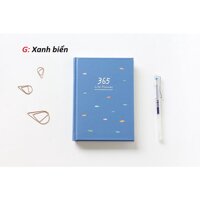 Sổ tay kế hoạch ghi chép Planner 365 Ngày nhật ký cao cấp Lalunavn - G- Xanh biển