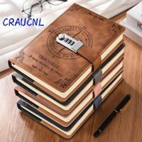 Sổ tay mật khẩu LUOL, có khóa mật khẩu Notepad 200 trang, Sổ tay nhật ký viết mượt mà Retro A5