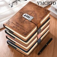 Sổ tay mật khẩu VMCRTD, có khóa mật khẩu Notepad 200 trang, Sổ tay nhật ký da PU cổ điển A5