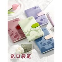 Sổ tay nhỏ có khóa Panda, sổ tay mini bỏ túi, sổ tay nhỏ có lưới giá trị cao, nhật ký dễ thương 2024, ghi chú mới, sổ tay nhỏ, sổ tay di động