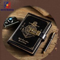 Sổ tay NOVAFLUX A5 có khóa, Bảo vệ bí mật Văn phòng phẩm Mật khẩu Sổ tay, Nhật ký cổ điển chống vết bẩn chống thấm nước Sách du lịch Tạp chí Viết