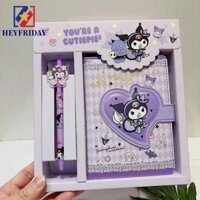 Sổ tay NOVAFLUX Cinnamoroll, Khóa da PU Kuromi Khóa Notepad, Kawaii Anime Kitty Bộ di động Anime Tài khoản tay Anime Notepad Đồ dùng học tập