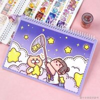 [Sổ tay phát hành] [Xiaohongshu Khuyến nghị] Sổ tay khoai tây thịt viên Xiaoma Sách giấy phát hành hai mặt A4 / A5 Sổ tay lưu trữ băng Nhãn dán Sách phát hành sách minh họa