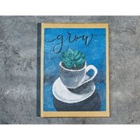 Sổ tay vẽ màu handmade "Grow" giấy trơn