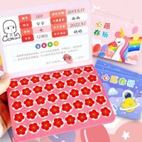 [Sổ tiết kiệm Wish] Sổ ghi chép tăng trưởng Sổ tiết kiệm Wish Trường tiểu học Mầm non Nhãn phần thưởng Khen ngợi Phiên bản gia đình Sổ tiết kiệm đọc sách cho trẻ em Thẻ điểm Sổ tay