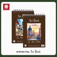 Sổ Vẽ A4 Hải Tiến 25 Tờ ART BOOK 8816 Vàng Sần - Kích thước 210x297mm, Định lượng 160gsm-Phù hợp cho nhiều loại bút và chất liệu vẽ (cả màu nước)