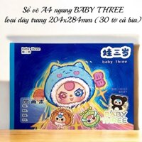 Sổ vẽ A4 ngang BABY THREE  loại dày trang 204x284mm