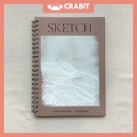 Sổ vẽ A4 sketchbook lò xo Crabit vẽ phác thảo màu chì 190gsm