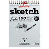 Sổ vẽ chì Clairefontaine Sketch wirebound pad 90gam 100 sheets, Sổ Clairefontaine Sketch wirebound [ Sugi art shop]