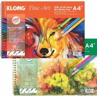 Sổ vẽ KLONG A4 cao cấp lò xo kép xé 250GSM 25 tờ MS777